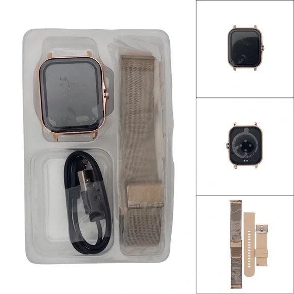 New Smartwatch Rose Gold Gold Black Fitness Tracker Watch - Picture 2 of 13